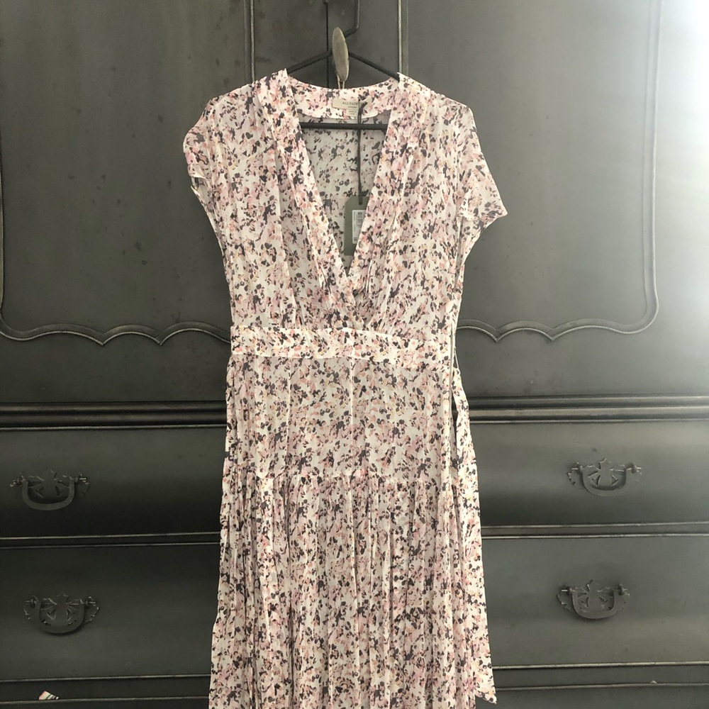 Flowy floral mid length dress
